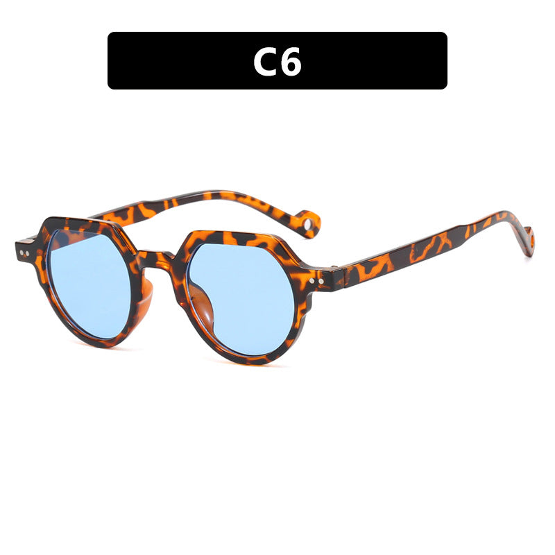 Dame geometrisk solbrille med beskyttende UV-filter og robust ramme Luvikno