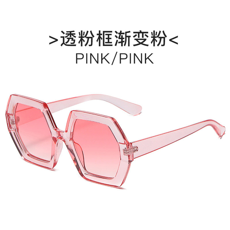 Dame ekstravagante heksagonal solbrille Luvikno