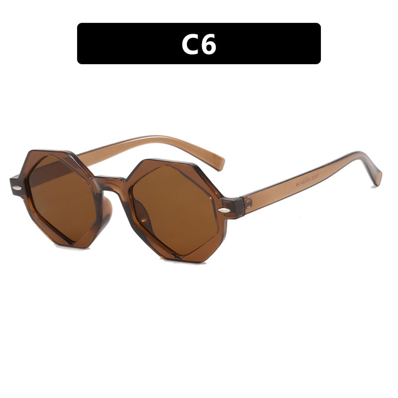 Dame trendig solbrille i moderne åttkant-design Luvikno