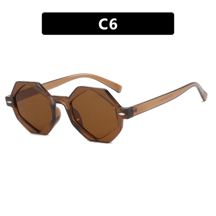 Dame trendig solbrille i moderne åttkant-design Luvikno