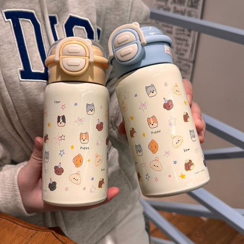 Dame vanntett drikkeflaske med lekkasjesikkert lokk og dyredesign Luvikno