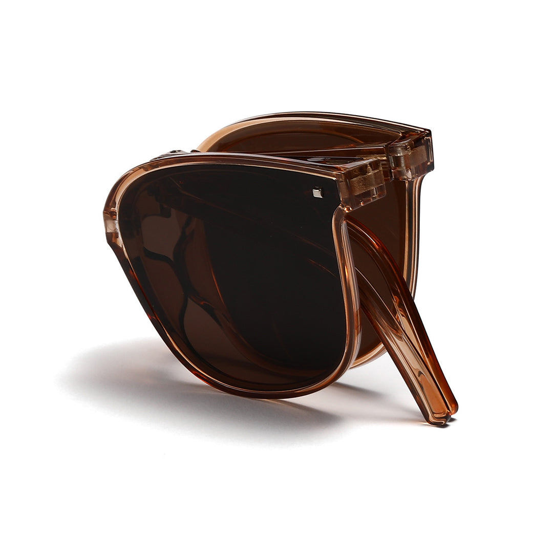 Dame kvadratisk solbrille med innovativ ramme i plast og polarisert glass Luvikno