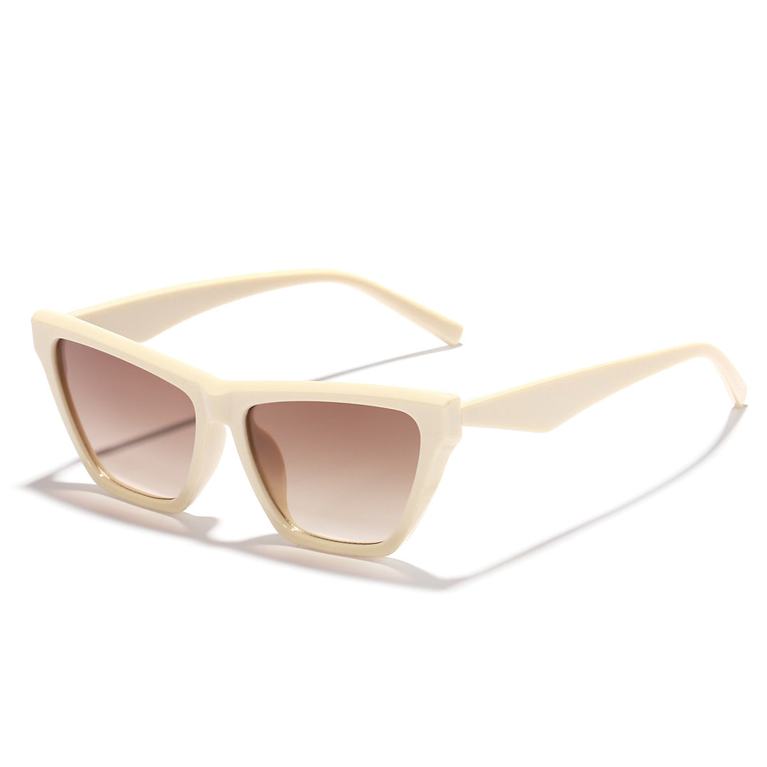 Dame designer solbrille med stilfull transparent ramme og UV-beskyttelse Luvikno