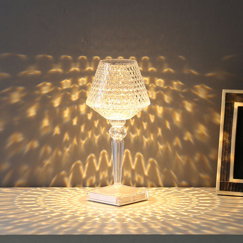 Liesbeth Crystal Lampe – Luksus Bordlampe med USB-ladefunksjon Luvikno
