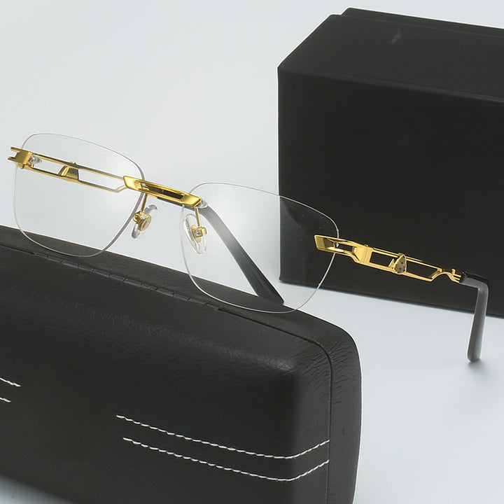 Dame Designer solbrille med elegant metallramme Luvikno