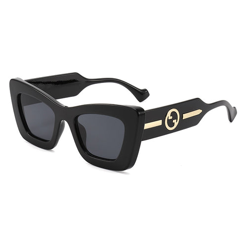 Dame designer solbrille med markant geometrisk ramme og høy kvalitet utførelse Luvikno