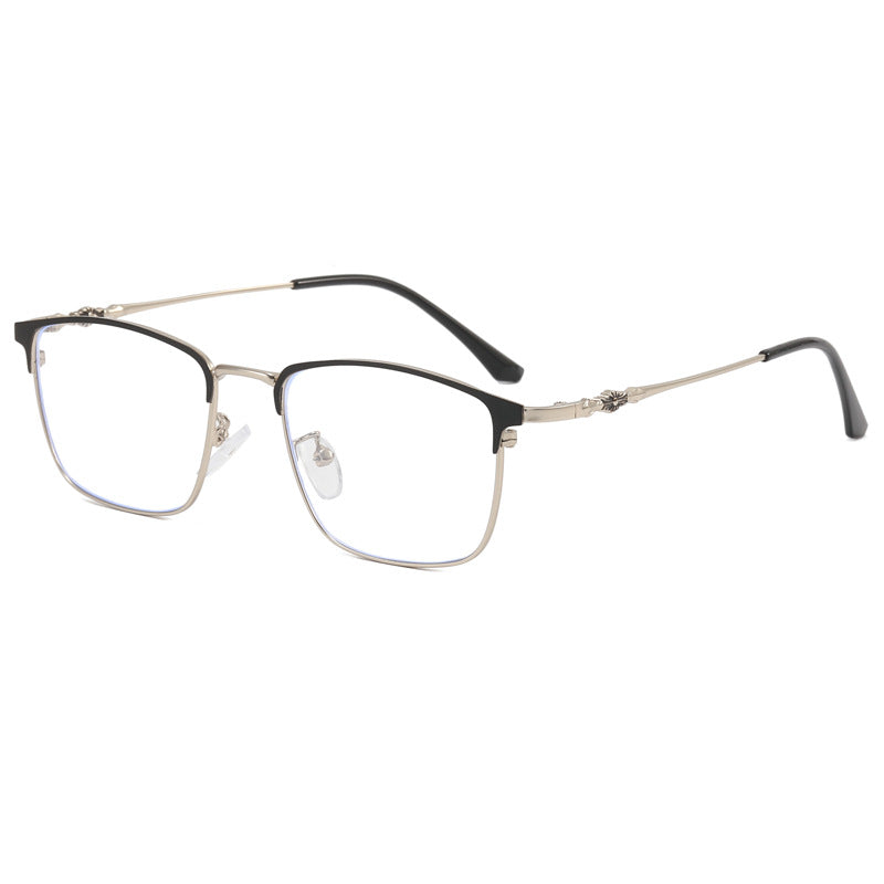 Dame moteriktig kvadratisk brille med elegant metallramme Luvikno