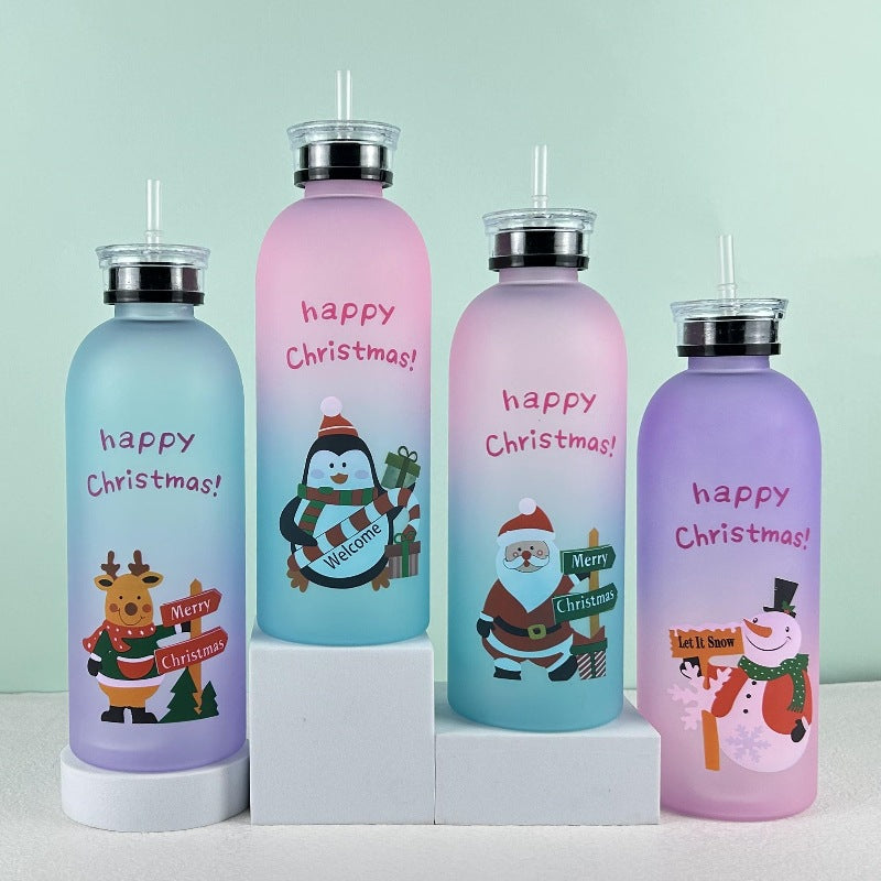 Damen Motiverende Drikkeflaske med glad Juledesign Luvikno