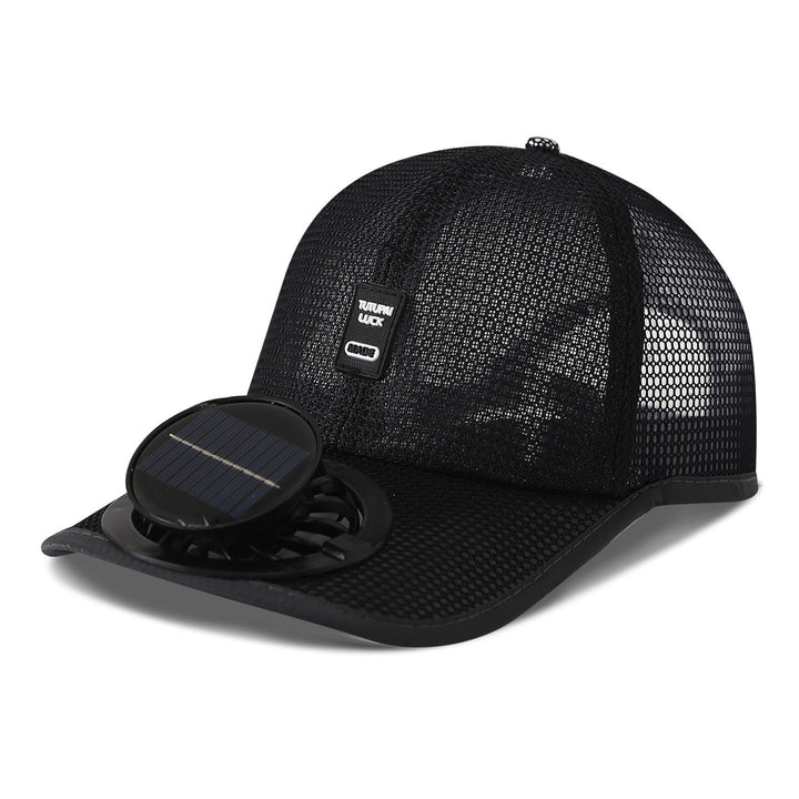solardrevet mesh baseball cap med avtakbar frontvifte Luvikno