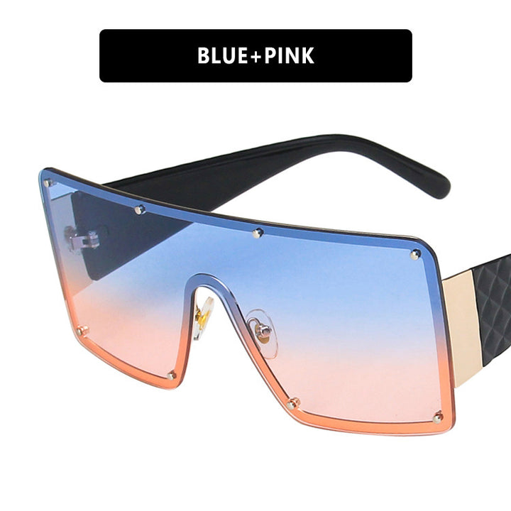 Dame geometrisk oversized solbrille med gradientlinser Luvikno