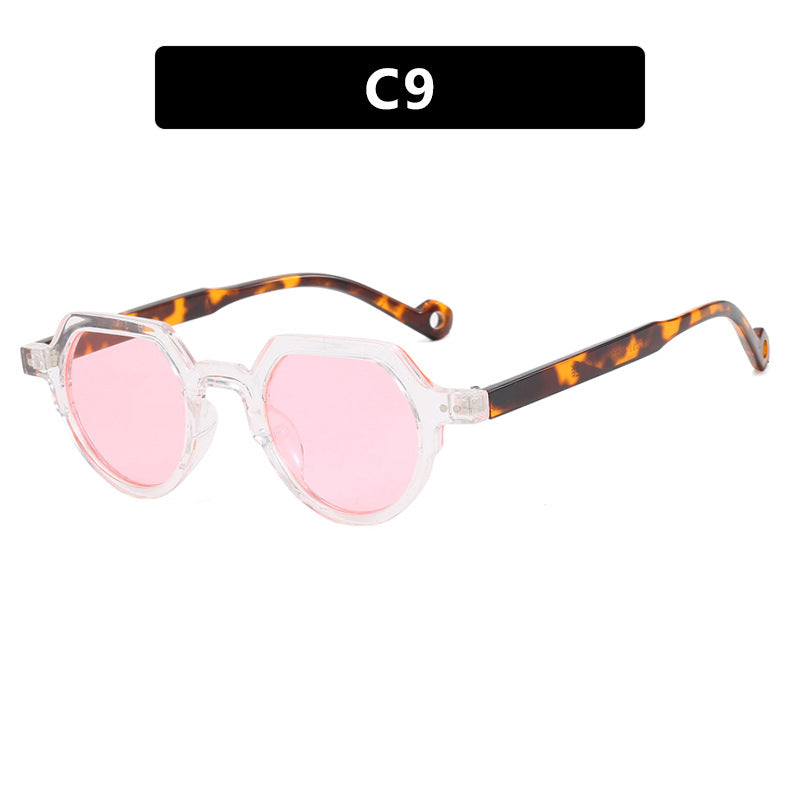 Dame geometrisk solbrille med beskyttende UV-filter og robust ramme Luvikno