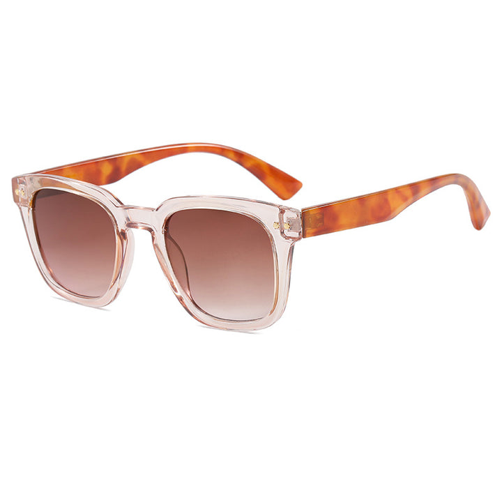 Dame Firkantet Solbrille med moderne gjennomsiktig ramme og UV-beskyttelse Luvikno