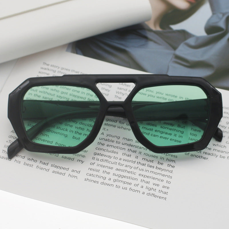 Dame fashionable sekskantet brille Luvikno