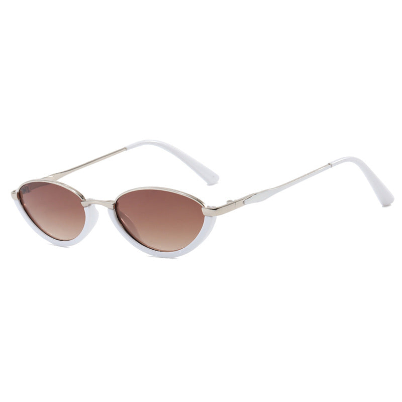 Dame moter Cat-Eye solbriller med to-farget ramme og UV-beskyttelse Luvikno