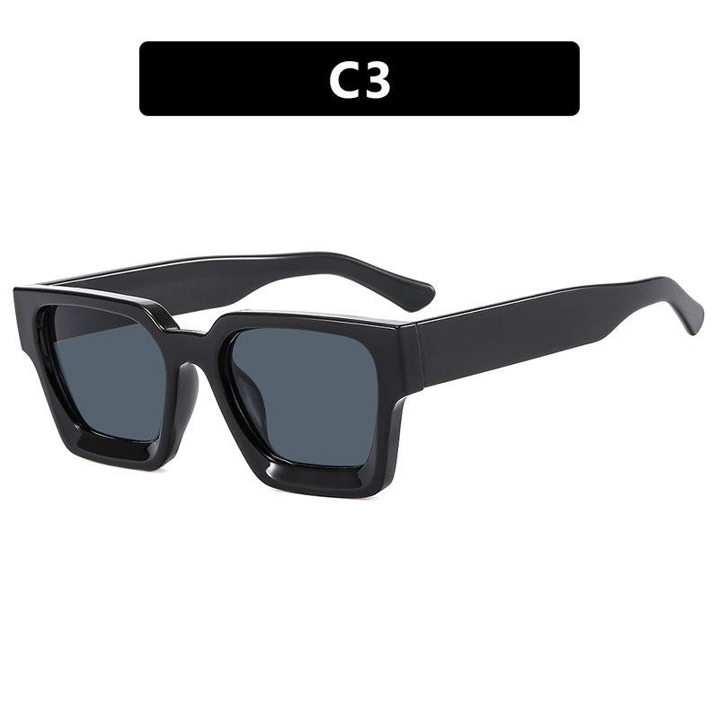 Damer moterik kvadratisk solbrille med robust ramme og gule glass Luvikno