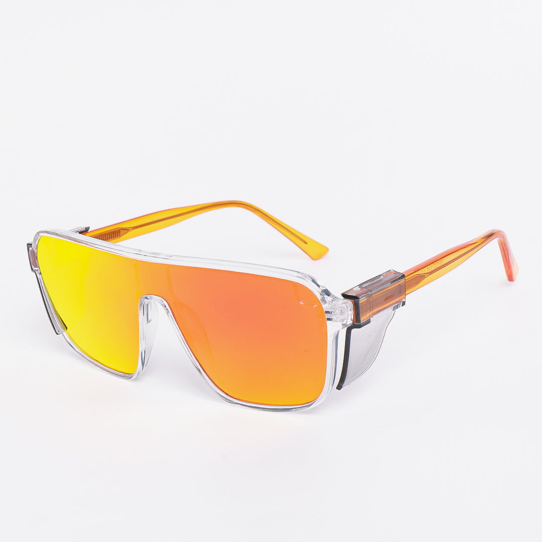 Dame sporty solbriller i futuristisk design med fargede linser Luvikno