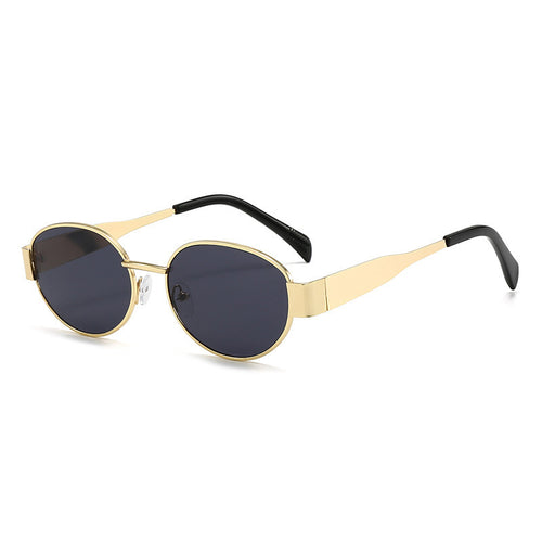 Dame moteriktig solbrille med elegant metallramme Luvikno