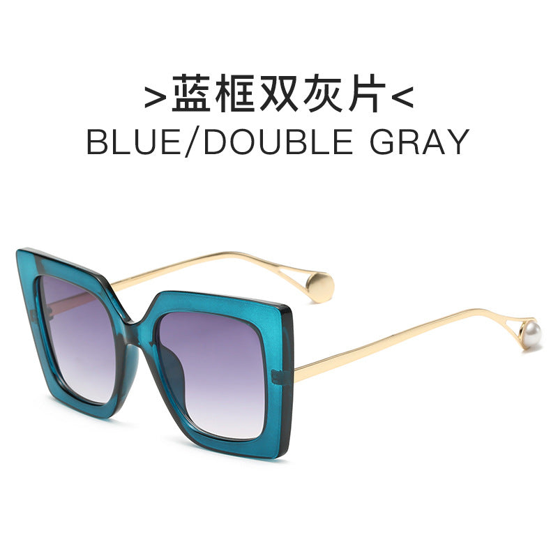 Dame elegant solbrille med geometrisk ramme Luvikno