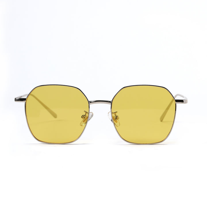 Dame geometrisk solbrille med moderne metallramme Luvikno