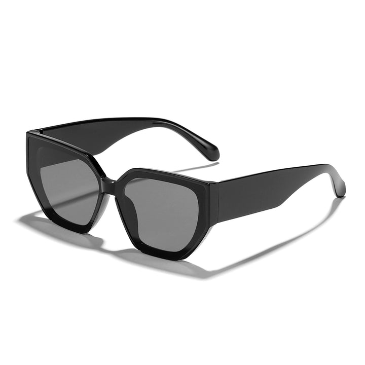 Dame trendy oversized solbriller med stilig hexagon-design Luvikno