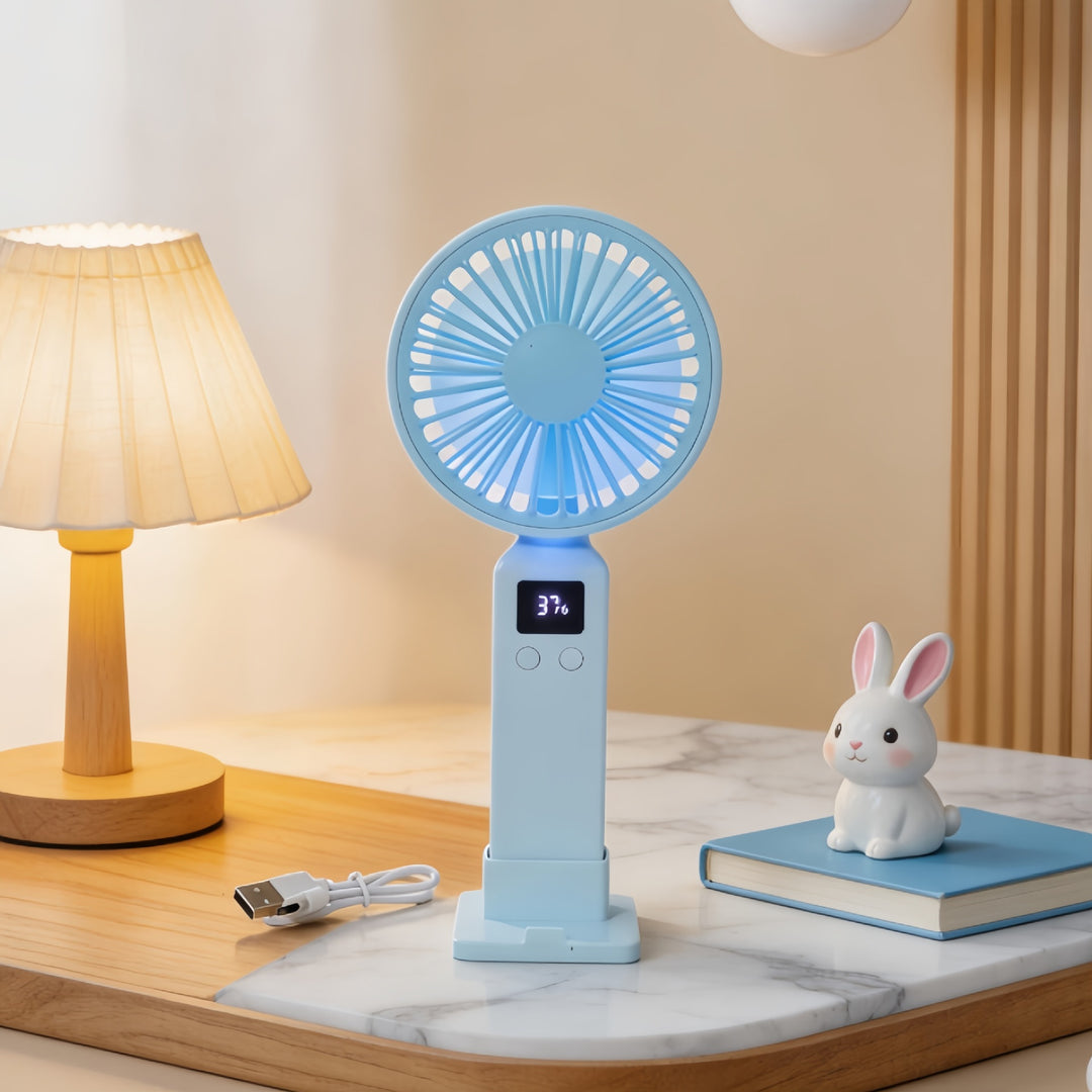 Dame Bærbar Batteri-Håndvifte med digital styring Luvikno