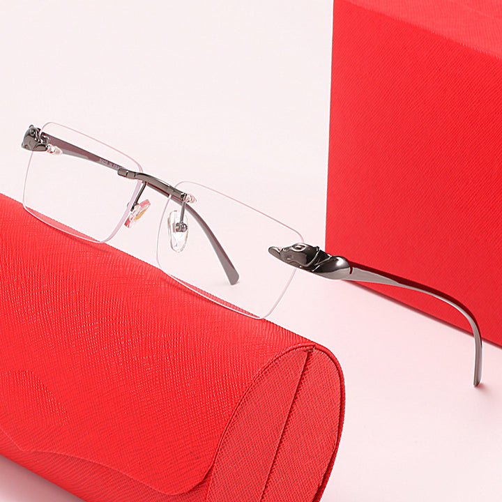 Dame moteriktig solbrille med elegant metallramme og innovative linser Luvikno