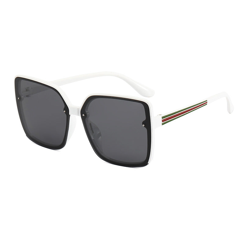 Dame Oversized-firkantet solbrille med kontrasterende ramme Luvikno