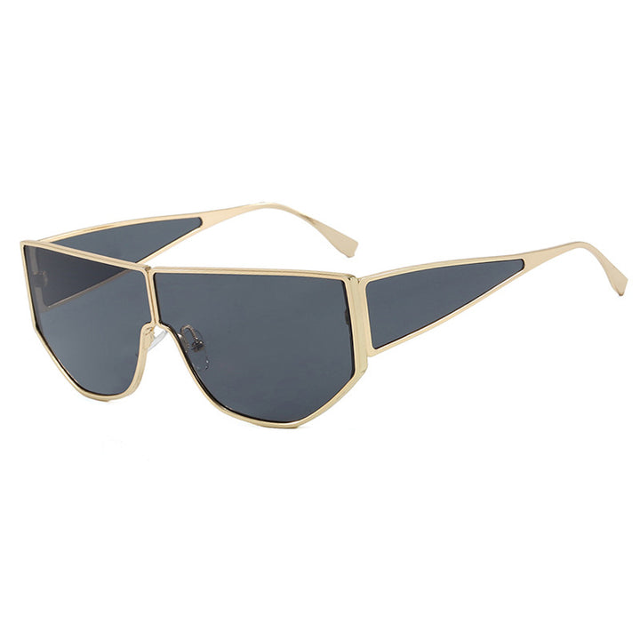 Dame trendy oversized solbriller med markant geometrisk design Luvikno