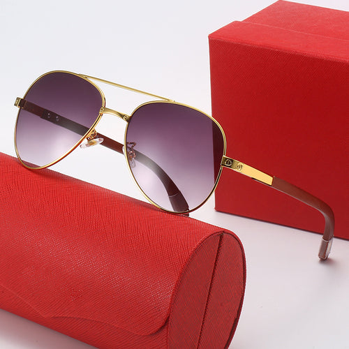 Dame elegant pilot solbrille med fin metallramme og UV-beskyttelse Luvikno
