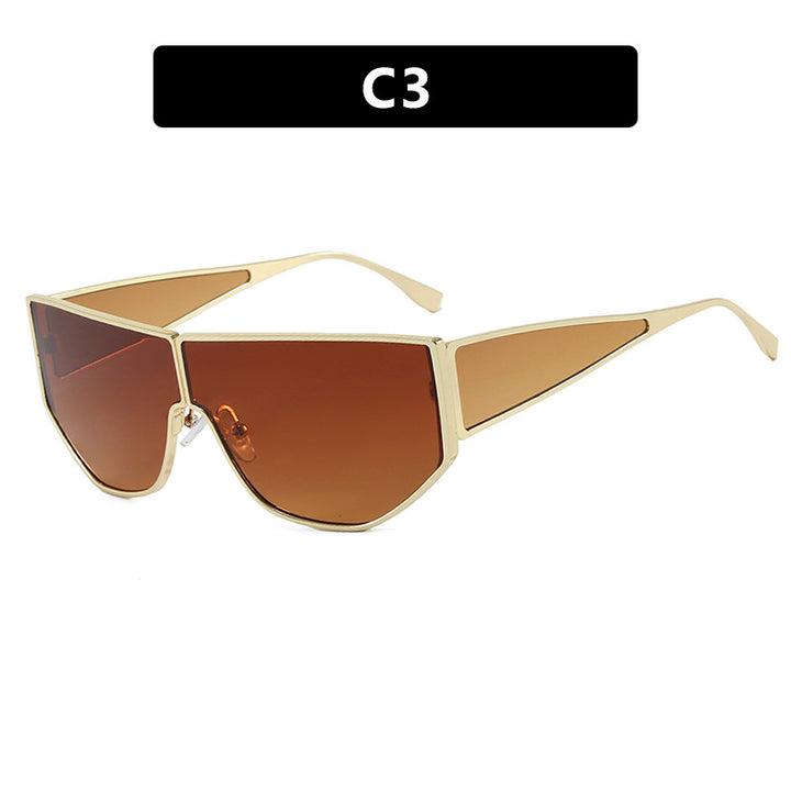 Dame trendy oversized solbriller med markant geometrisk design Luvikno