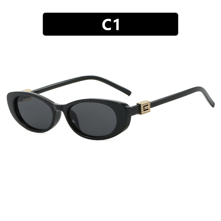 Dame elegant Cat-Eye solbriller med fine aksenter Luvikno