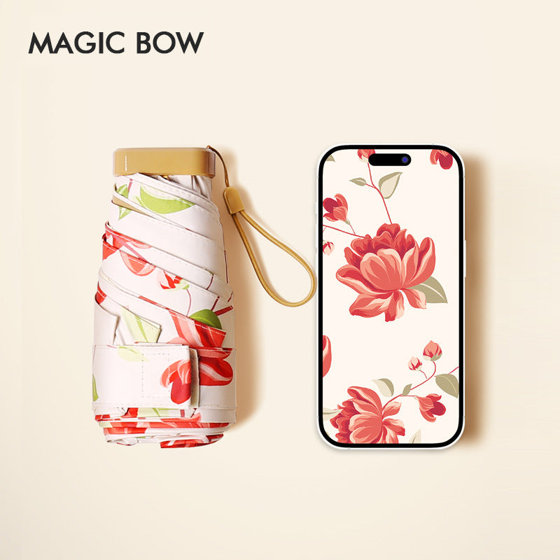 Dame floral sammenleggbare paraply Luvikno