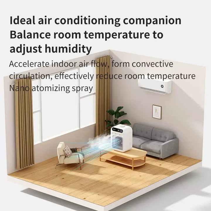 Unisex en størrelse personlig skrivebords-evaporator-mikrokjøler med øvre fylling isreservoir justerbare multi-vinkel-luftutløp hviskende stille USB-vifte Luvikno