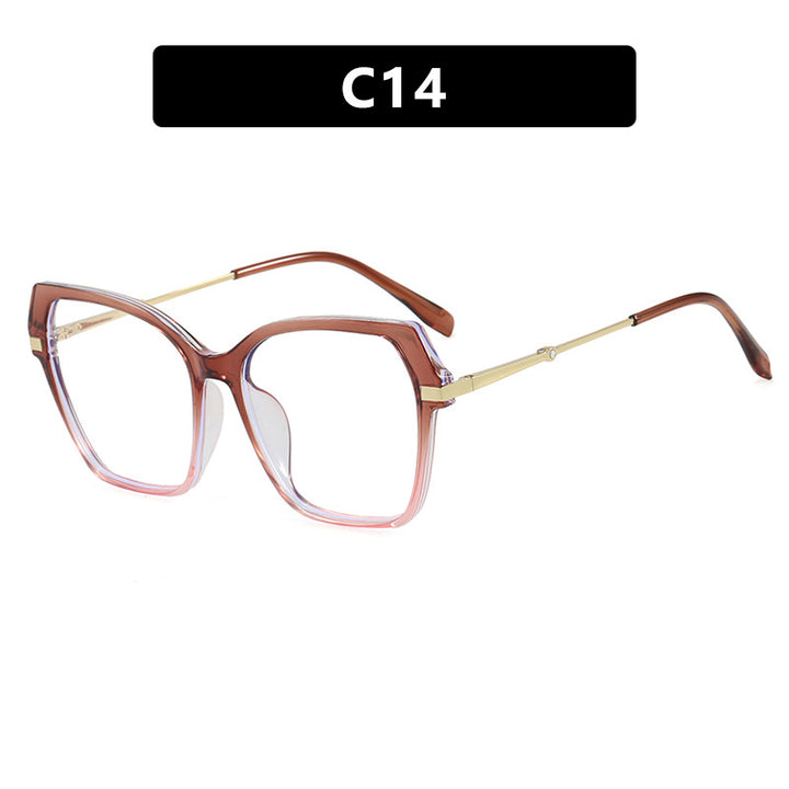 Dame kvadratisk solbrille med elegant metallramme og beskyttende UV-filter Luvikno