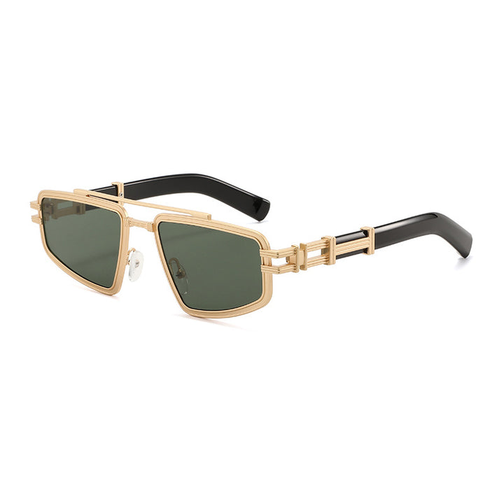 Dame Designer-solbrille med filigran metallramme og polariserte glass Luvikno