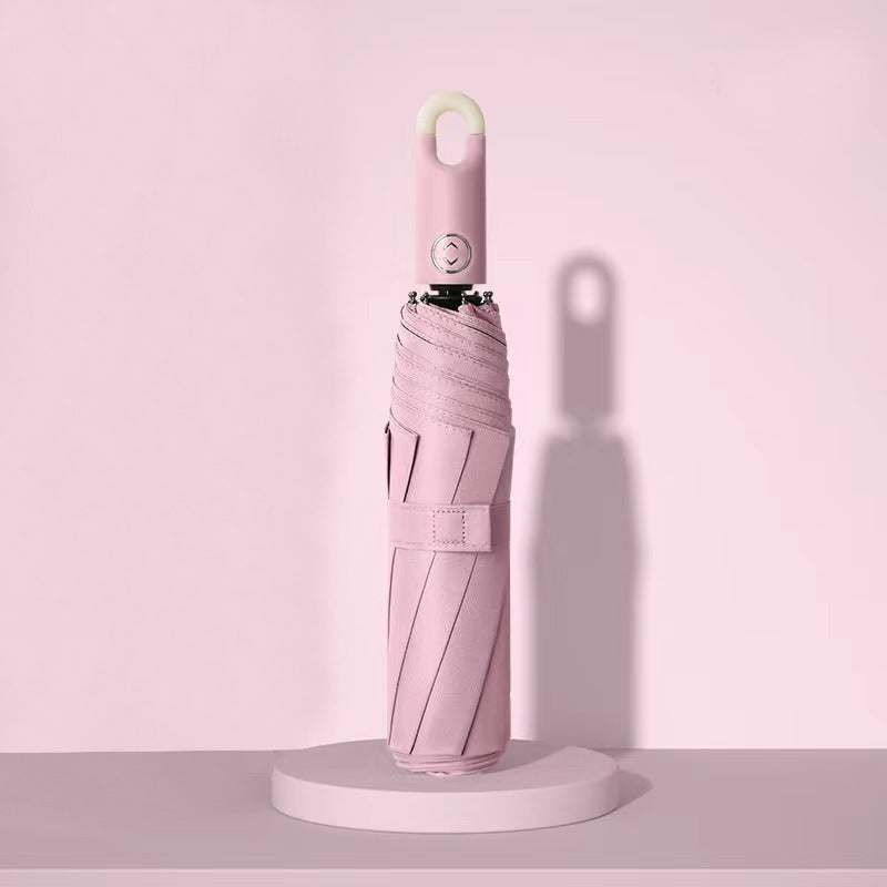 Dame elegant foldes regnparaply med ergonomisk håndtak og UV-beskyttelse Luvikno