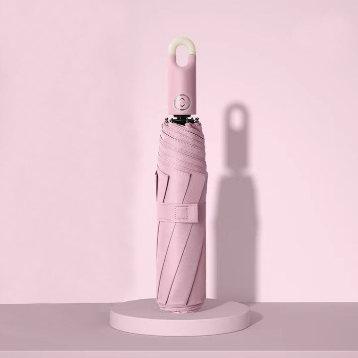 Dame elegant foldes regnparaply med ergonomisk håndtak og UV-beskyttelse Luvikno