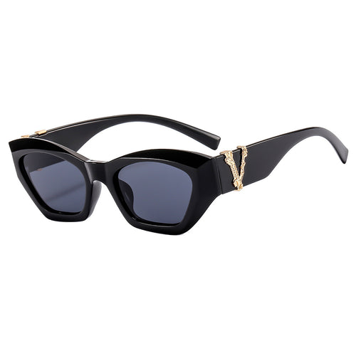 Dame Cat-Eye solbriller med luksuriøse detaljer Luvikno