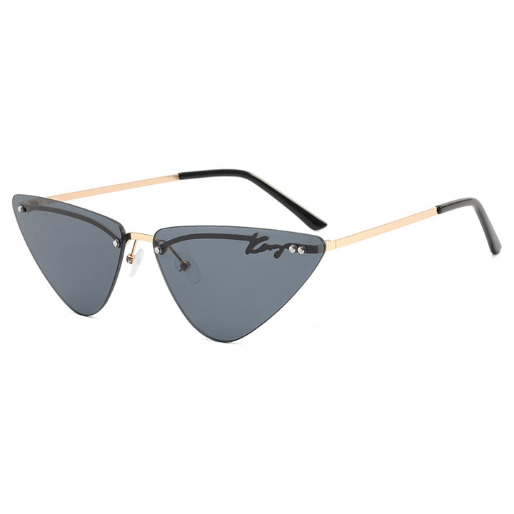 Dame Trendy Cat-Eye Solbriller med feminin ramme Luvikno