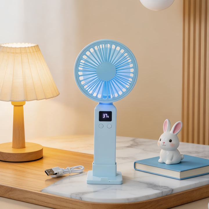 Damer Bærbar USB-vifte med LED-skjerm og ergonomisk design Luvikno