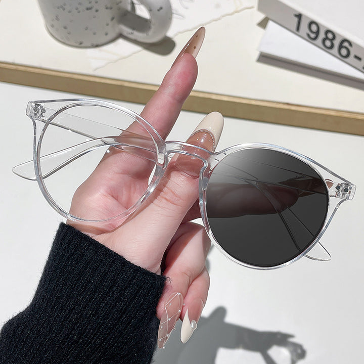 Dame Cat-Eye solbriller med transparent ramme Luvikno