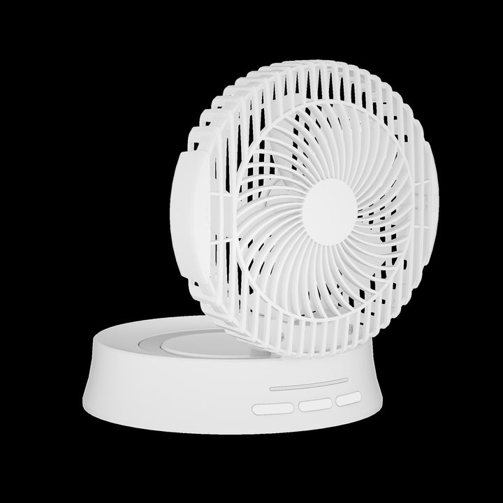 Unisex nan bærbar oscillerende USB skrivebords vifte med justerbar helning tre hastigheter stille motor og LED nattlys Luvikno