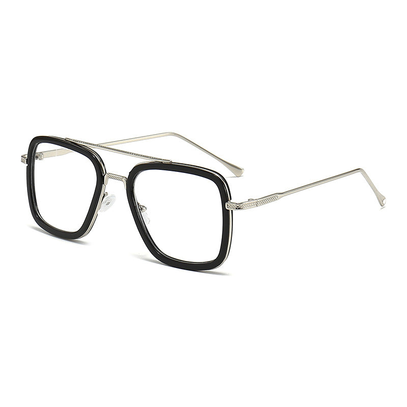 Dame moteristisk kvadratisk solbrille med glamorøs metallramme Luvikno