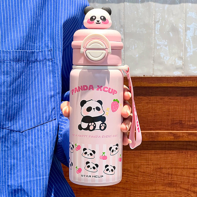 Damen Isoliertrinkflasche mit kreativem Panda-Design Luvikno
