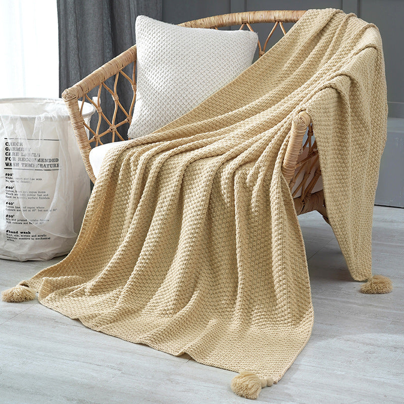 Kvinne Elegant Vaffelstruktur Teppe Luvikno
