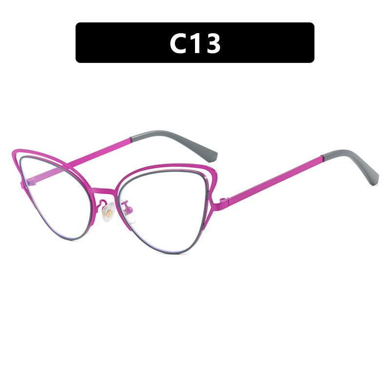Dame Cat-Eye Briller med edelt metallramme og komfortabel passform Luvikno