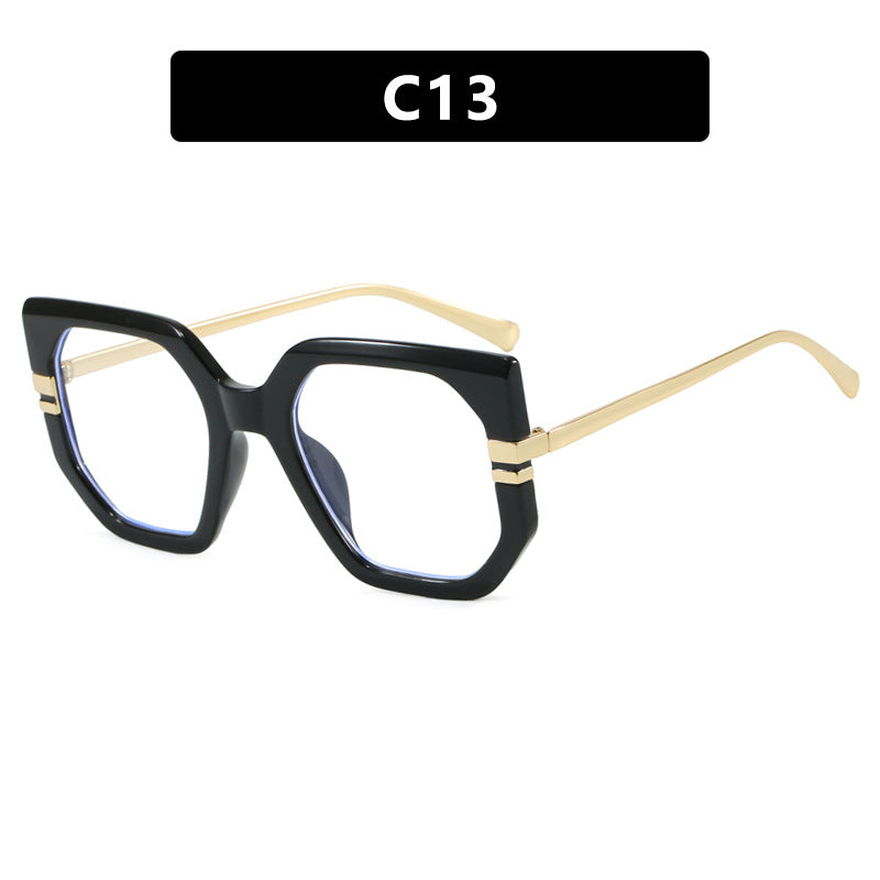 Dame geometrisk solbrille med luksuriøs gullramme og polariserte glass Luvikno