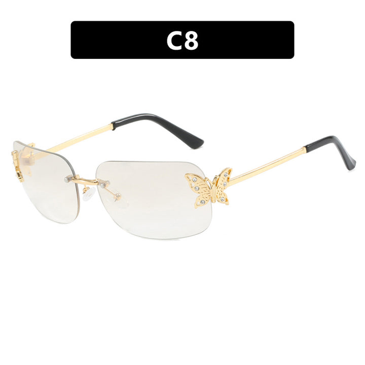 Dame moteriktig solbrille med filigran sommerfugldesign og beskyttende glass Luvikno