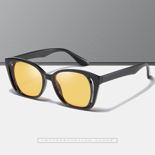 Dame stilige Cat-Eye solbriller med robust ramme Luvikno