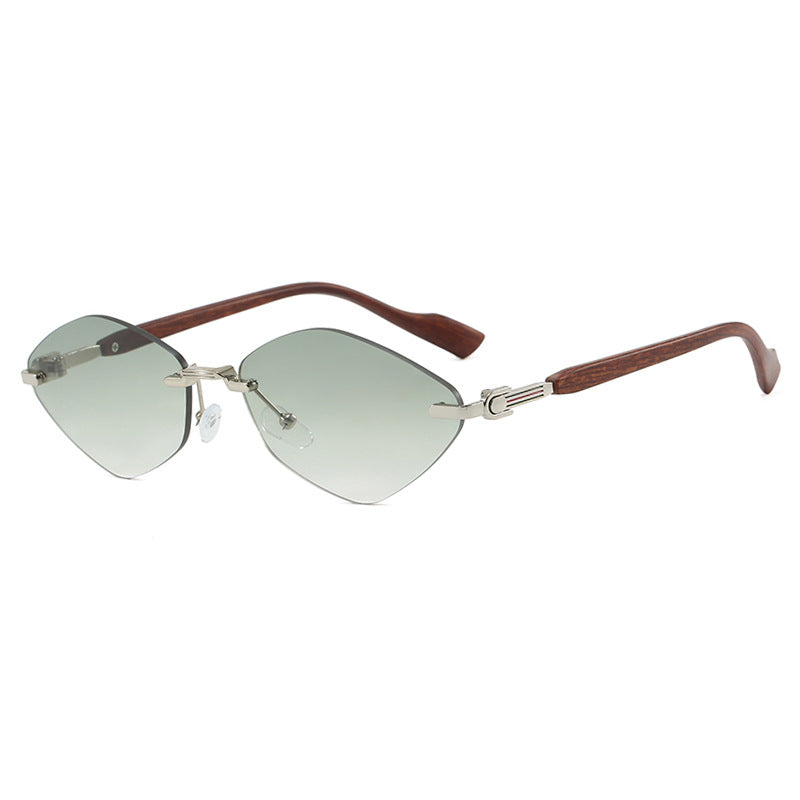 Dame geometrisk solbrille med luksuriøse trearmer og polariserte glass Luvikno